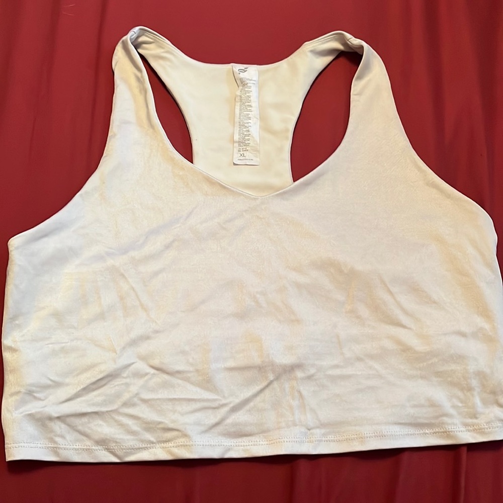 Fabletics Longline Sports Bra Crop Tank with Shimmer Effect